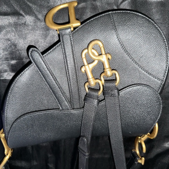 Christin Dior Black Saddlebag with Strap - Picture 11 of 11